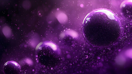 Fototapeta premium Purple Abstract 3D Background with Glowing Spheres