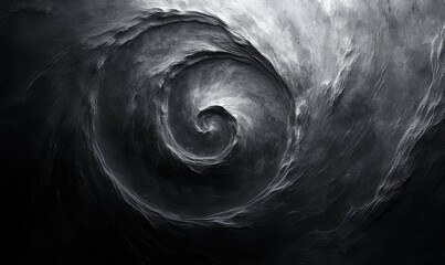 Naklejka premium Monochrome gray swirl with grainy distorted texture, bare web, Generative AI