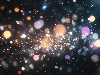 Obraz premium Captivating Cosmic Sparkles Mesmerizing Diamond Like Glitter on a Celestial Black Backdrop