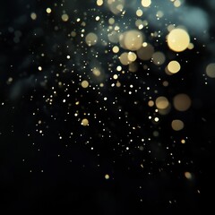 Obraz premium Shimmering Particles on Elegant Dark Background with Glowing Lights and Ethereal Atmosphere