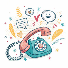 illustration of an phone with notes