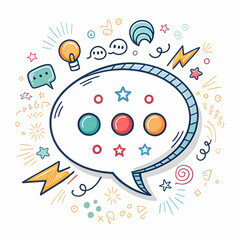 Hand drawn communication icon featuring speech bubble