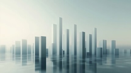 Modern Abstract Cityscape Reflection in Soft Light Environment