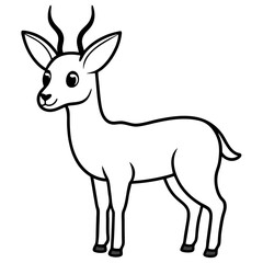cute springbok  line art vector 