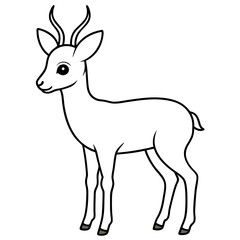 cute springbok  line art vector 