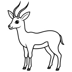 cute springbok  line art vector 