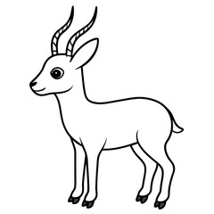 cute springbok  line art vector 
