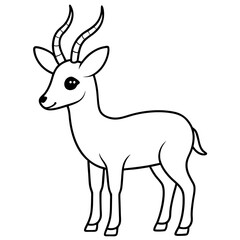 cute springbok  line art vector 