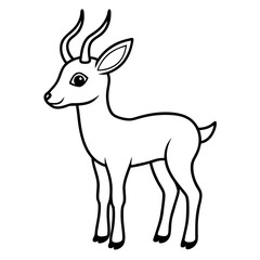 cute springbok  line art vector 