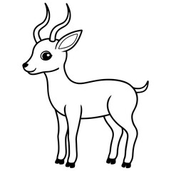 cute springbok  line art vector 