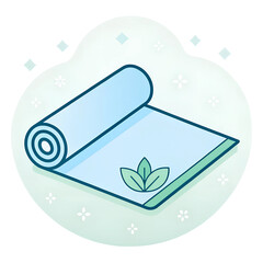 a yoga mat designed with smooth shapes