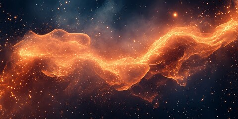 Abstract burning ember designs with smoky textures, Generative AI