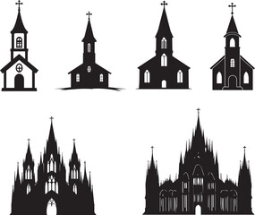Fototapeta premium Silhouettes of Churches