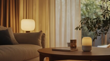 17120238 365 A digital assistant controlling a smart home ecosystem, adjusting lighting, temperature, and security settings based on the occupant's preferences and behaviors