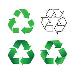 Obraz premium Recycle eco symbol vector illustration isolated on white background.