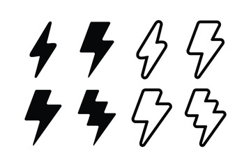 Lightning icon set illustration. electric sign and symbol. power icon. energy sign.