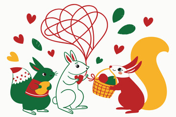 Create stunning designs with this elegant vector line art featuring Valentine-themed winterberry bows on a white background. Perfect for digital art, crafts, and romantic projects.