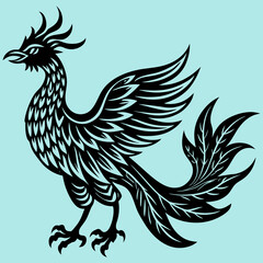 Obraz premium rooster with wings