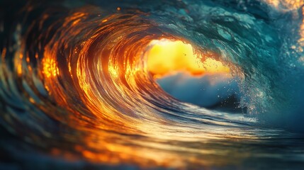 swirl, neon glimmering surreal swell, Generative AI