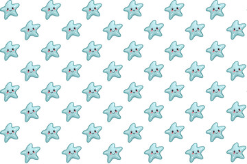 Whimsical Cartoon Starfish Pattern – Fun and Vibrant Design on Dark Background for Fabrics, Packaging, and Creative Ocean-Themed Projects