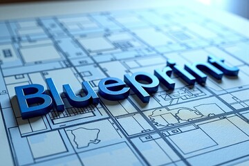 Blueprint Drawing Text Effect