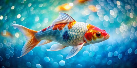 Stunning Blue Koi Fish Bokeh Photography - Japanese Aquatic Life Wallpaper
