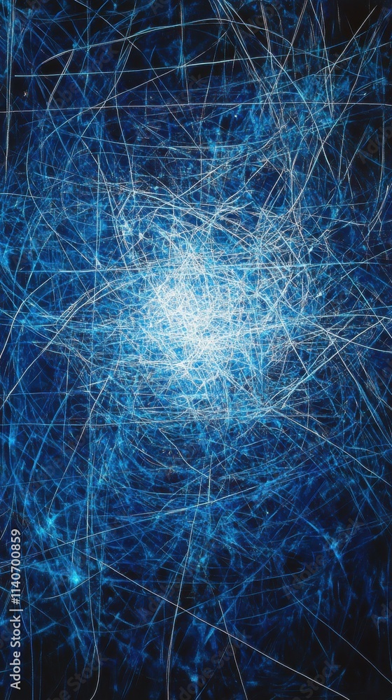 Fototapete abstract representation of dynamic data streams in vibrant blue tones