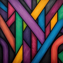 Abstract Colorful Intersecting Lines Artwork
