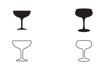 Coupe Wine glass outline icon. Vector illustration. single high quality outline symbol for web design or mobile app