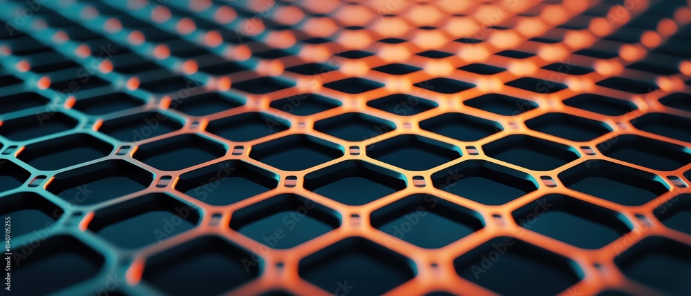 Aufkleber close-up of a honeycomb pattern with vibrant colors and intricate design.