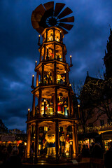 Christmas Pyramid in the Christmas Market in Mainz, Germany