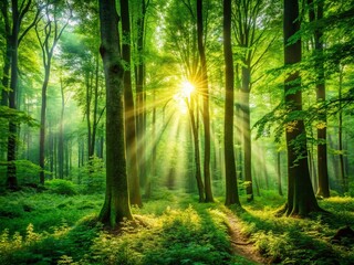 Stunning Forest Wallpaper, Desktop Backgrounds, Nature Scenery, Lush Green Trees, Woodland Imagery, High Resolution Images,  Peaceful Forest, Environmental Photography, Calm Nature, Digital Art
