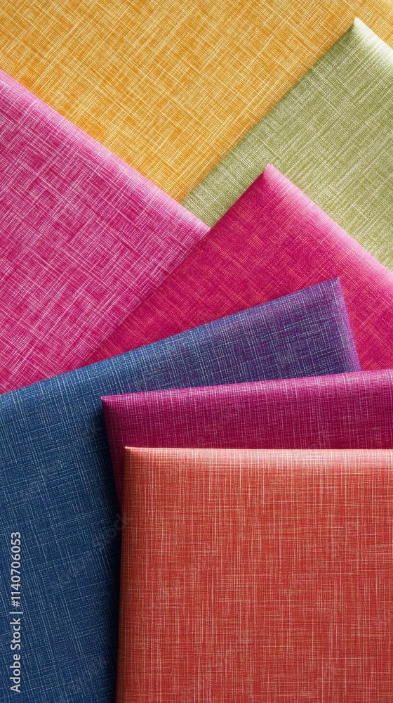 Poster Vibrant colored paper texture showcasing various hues and patterns for creative projects and crafts