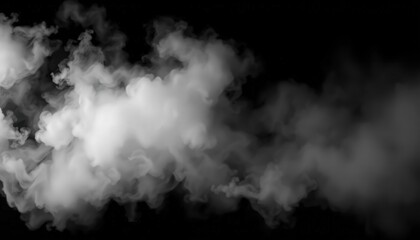 Abstract Smoke fog on black Background white cloudiness, mist or smog moves on black background withb beautiful swirling gray smoke (1)