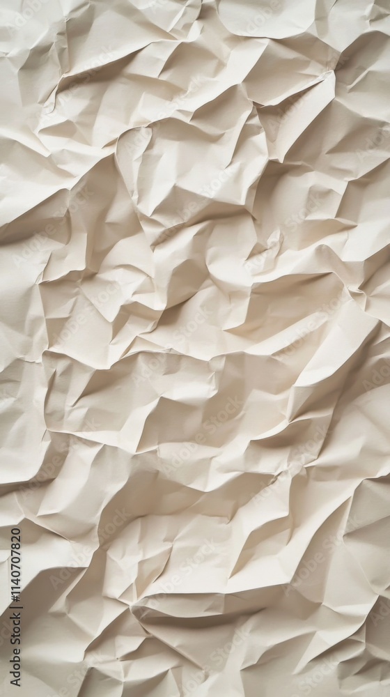 Poster Crumpled paper texture reflecting subtle elegance and simplicity in design, perfect for backgrounds or artistic projects