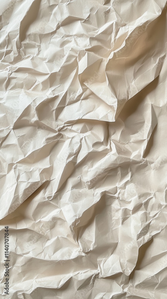 Leinwandbilder Crumpled paper texture in soft tones creating a subtle background for design projects