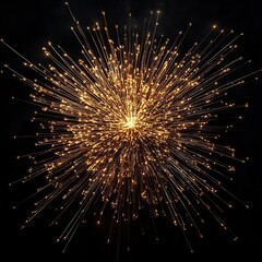 Captivating Golden Starburst Explosion with Radiant Sparks Zooming Out