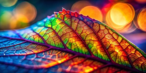 Stunning Leaf Macro Photography Bokeh, Nature Close Up, Detailed Plant Texture, Vibrant Green Foliage, Soft Focus Background
