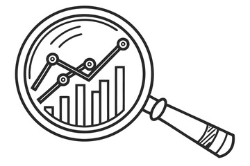 audit and data analysis icon like thin line assesment. linear trend graphic stroke design lineart logotype web element isolated on white. concept of key performance indicator or business visualization