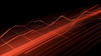 Abstract Red Digital Waves Flowing Background for Modern Design