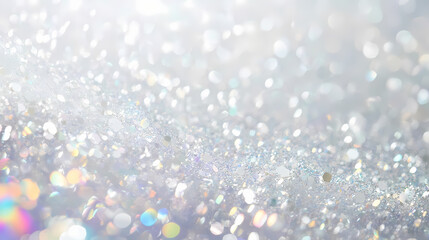 White abstract background with holographic surface. rainbow silver reflective iridescent texture. generative ai. Reflective. Illustration