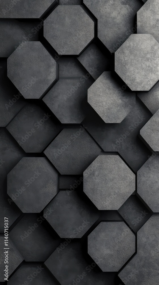Poster Minimalist design showcases hexagonal shapes in a textured arrangement, creating a contemporary and stylish aesthetic in modern interiors