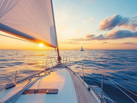 sailboat sailing on the sea during sunset