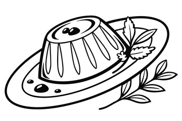 Baked potato pudding icon black outline style minimal Black Color and White Background