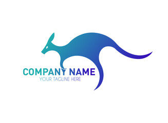 Creative Kangaroo animal logo design. Jump kangaroo logo template design for brand or company