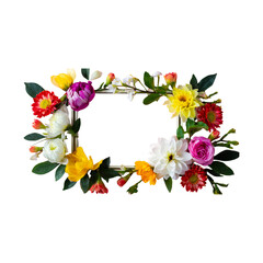 Vibrant Flower Wreath Perfect for Seasonal Decorations on transparent background, png, psd
