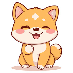 Cute Smiling Cartoon Dog Illustration for Kids