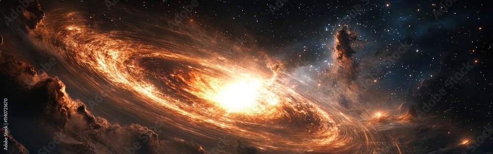 Poster majestic spectacle of a supernova explosion illuminating the cosmos with vibrant colors and intense 