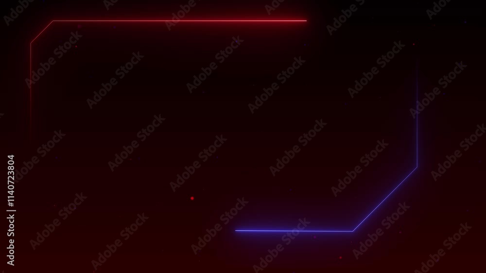 Poster neon rectangle hologram frame border viewfinder lights lasers geometric glow outline shape or laser 