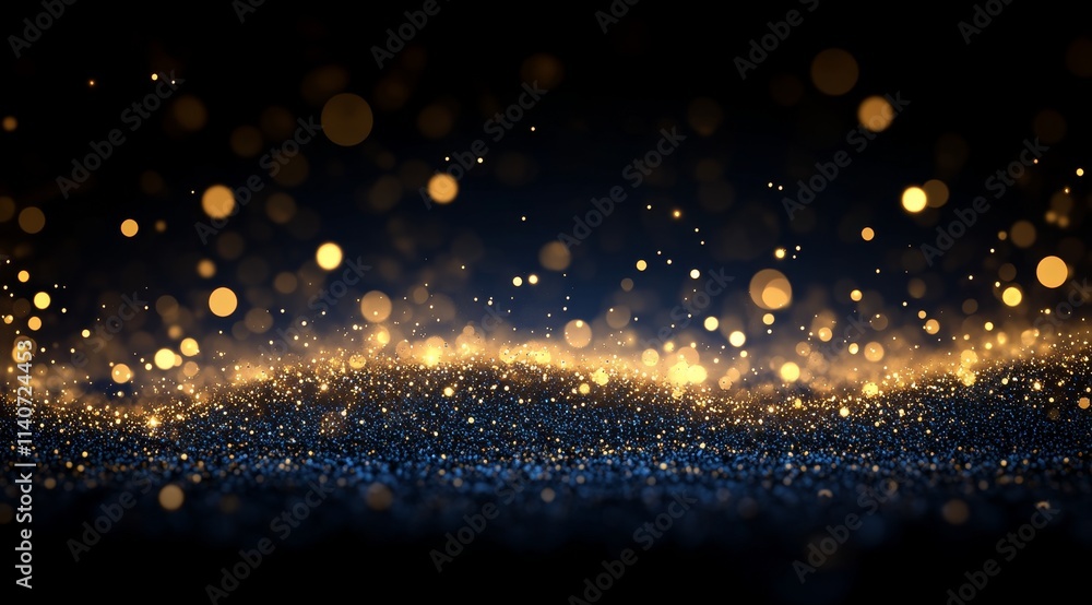 Aufkleber sparkling particles dance in a mystical glow against a dark backdrop, creating a magical atmosphere 